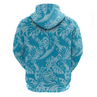 Tahiti Ninamu Tiare Floral Zip Hoodie Monstera Palm Tropical Leaves LT01 - Polynesian Pride