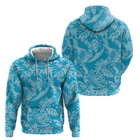 Tahiti Ninamu Tiare Floral Zip Hoodie Monstera Palm Tropical Leaves LT01 - Polynesian Pride