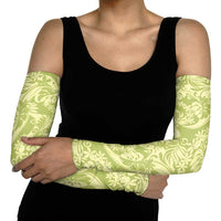Tahiti Olive Tiare Floral Arm Sleeves Monstera Palm Tropical Leaves LT01 - Polynesian Pride
