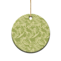 Tahiti Olive Tiare Floral Ceramic Ornament Monstera Palm Tropical Leaves - Polynesian Pride
