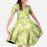 Tahiti Olive Tiare Floral Family Matching Puletasi and Hawaiian Shirt Monstera Palm Tropical Leaves - Polynesian Pride