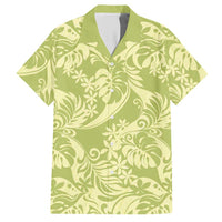 Tahiti Olive Tiare Floral Hawaiian Shirt Monstera Palm Tropical Leaves LT01 Olive - Polynesian Pride