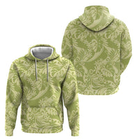 Tahiti Olive Tiare Floral Hoodie Monstera Palm Tropical Leaves LT01 - Polynesian Pride