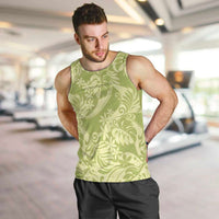 Tahiti Olive Tiare Floral Men Tank Top Monstera Palm Tropical Leaves LT01 Olive - Polynesian Pride