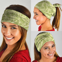 Tahiti Olive Tiare Floral Neck Gaiter Monstera Palm Tropical Leaves - Polynesian Pride