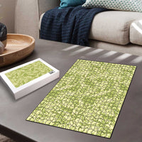 Tahiti Olive Tiare Floral Puzzle Monstera Palm Tropical Leaves LT01 - Polynesian Pride