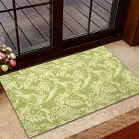 Tahiti Olive Tiare Floral Rubber Doormat Monstera Palm Tropical Leaves LT01 - Polynesian Pride