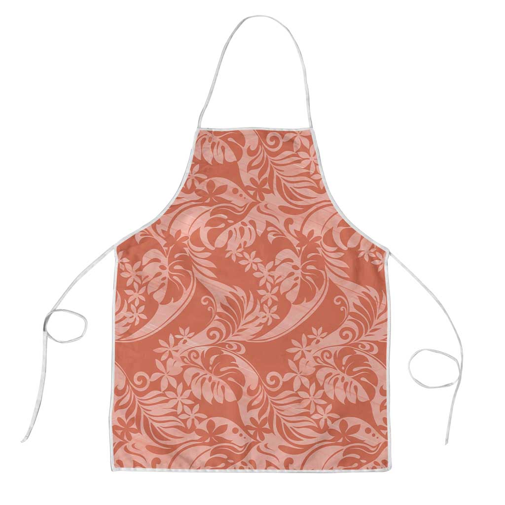Tahiti Puatou Tiare Floral Apron Monstera Palm Tropical Leaves - Polynesian Pride
