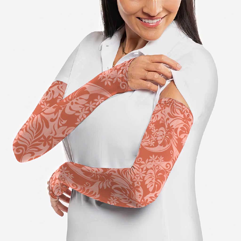 Tahiti Puatou Tiare Floral Arm Sleeves Monstera Palm Tropical Leaves LT01 - Polynesian Pride