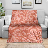 Tahiti Puatou Tiare Floral Blanket Monstera Palm Tropical Leaves - Polynesian Pride