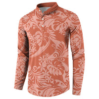 Tahiti Puatou Tiare Floral Button Sweatshirt Monstera Palm Tropical Leaves LT01 - Polynesian Pride