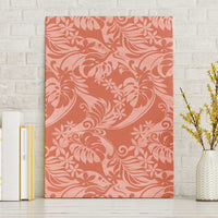 Tahiti Puatou Tiare Floral Canvas Wall Art Monstera Palm Tropical Leaves LT01 Without Frame Orange - Polynesian Pride