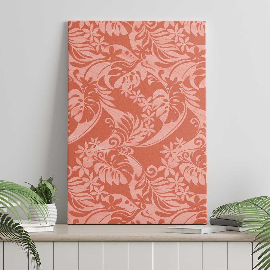 Tahiti Puatou Tiare Floral Canvas Wall Art Monstera Palm Tropical Leaves LT01 - Polynesian Pride