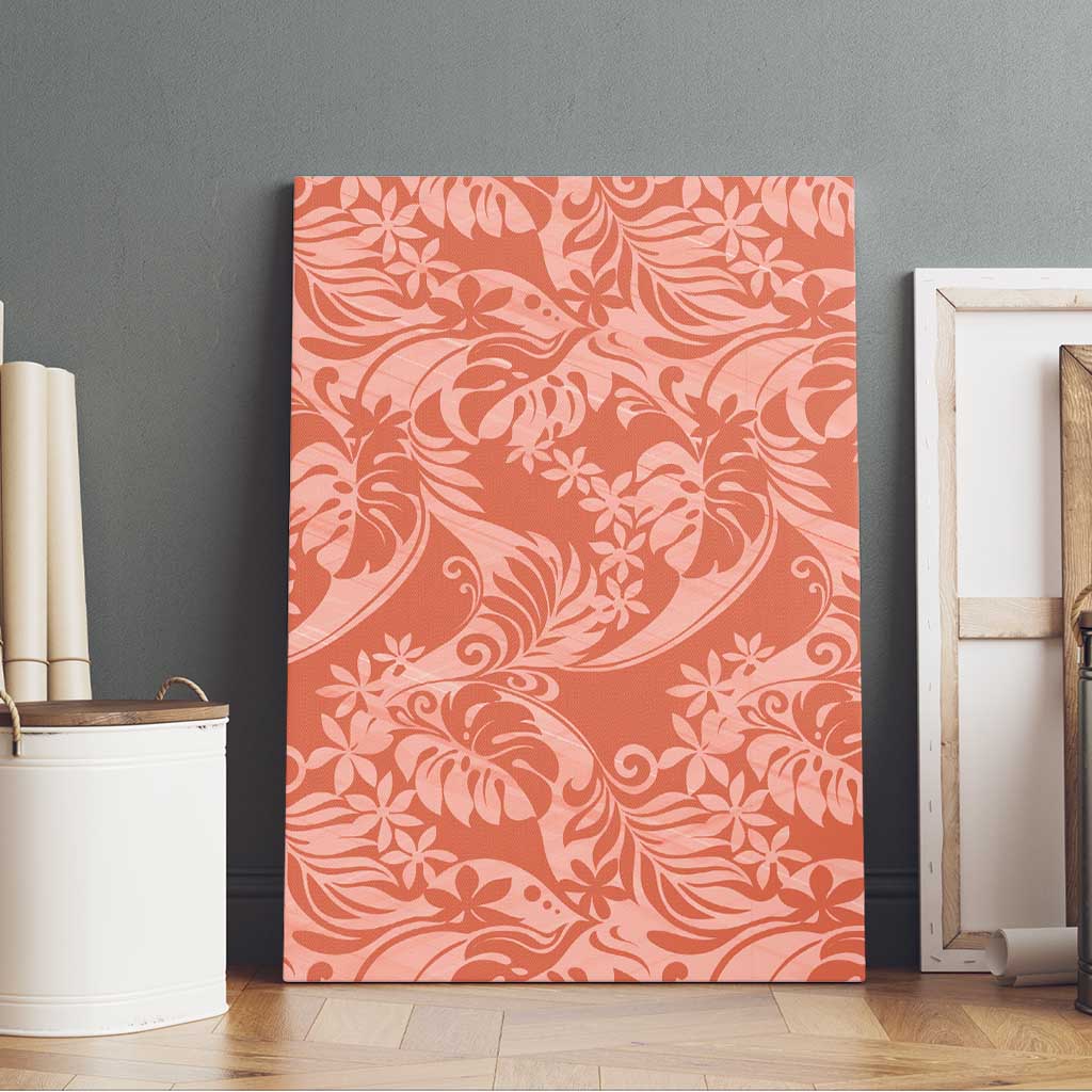Tahiti Puatou Tiare Floral Canvas Wall Art Monstera Palm Tropical Leaves LT01 - Polynesian Pride