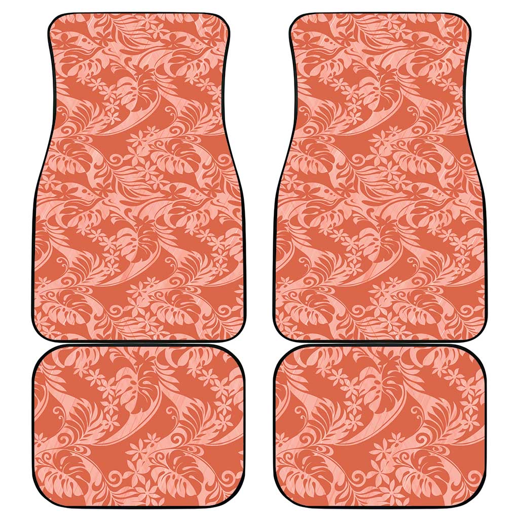 Tahiti Puatou Tiare Floral Car Mats Monstera Palm Tropical Leaves LT01 - Polynesian Pride