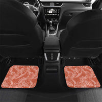 Tahiti Puatou Tiare Floral Car Mats Monstera Palm Tropical Leaves LT01 Set 2pcs - Back Orange - Polynesian Pride