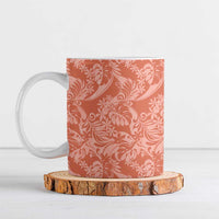 Tahiti Puatou Tiare Floral Ceramic Mug Monstera Palm Tropical Leaves - Polynesian Pride