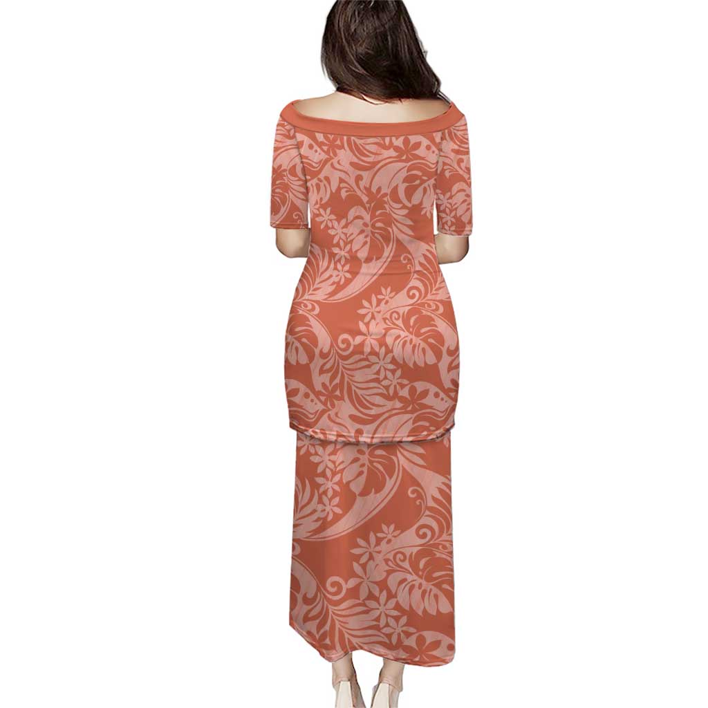 Tahiti Puatou Tiare Floral Family Matching Puletasi and Hawaiian Shirt Monstera Palm Tropical Leaves - Polynesian Pride