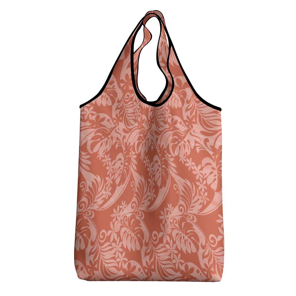 Tahiti Puatou Tiare Floral Grocery Bag Monstera Palm Tropical Leaves LT01 - Polynesian Pride