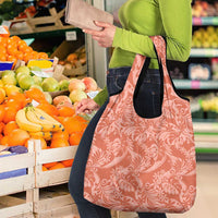 Tahiti Puatou Tiare Floral Grocery Bag Monstera Palm Tropical Leaves LT01 - Polynesian Pride