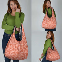 Tahiti Puatou Tiare Floral Grocery Bag Monstera Palm Tropical Leaves LT01 - Polynesian Pride