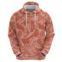 Tahiti Puatou Tiare Floral Hoodie Monstera Palm Tropical Leaves - Polynesian Pride