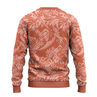 Tahiti Puatou Tiare Floral Ugly Christmas Sweater Monstera Palm Tropical Leaves - Polynesian Pride