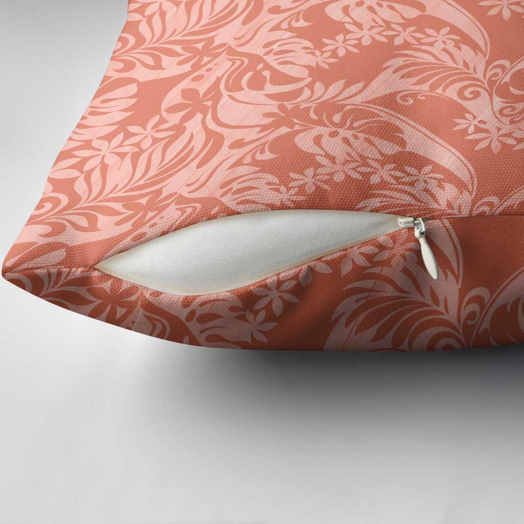 Tahiti Puatou Tiare Floral Pillow Cover Monstera Palm Tropical Leaves - Polynesian Pride