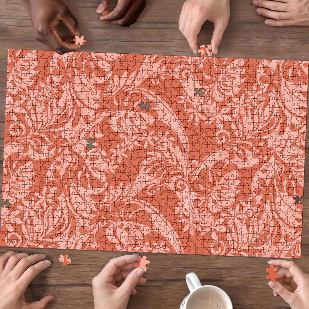 Tahiti Puatou Tiare Floral Puzzle Monstera Palm Tropical Leaves LT01 - Polynesian Pride