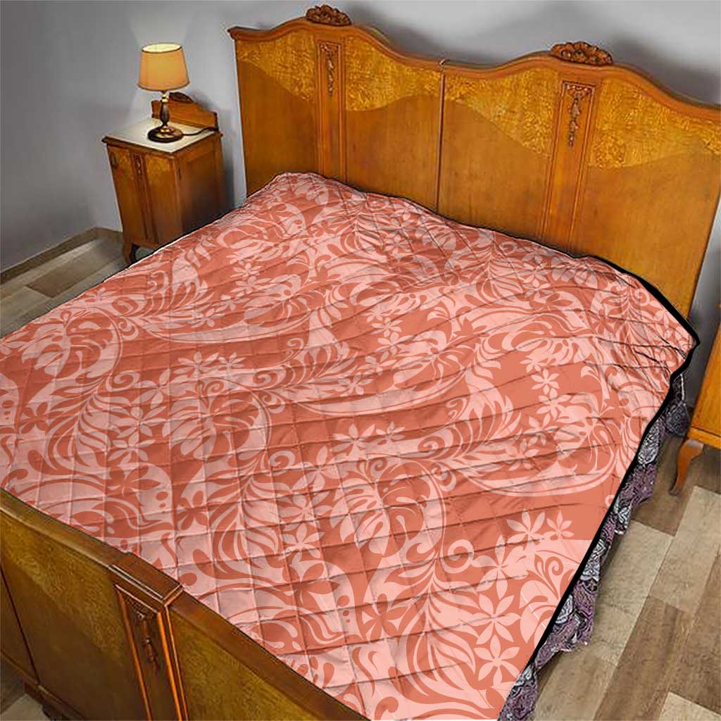Tahiti Puatou Tiare Floral Quilt Monstera Palm Tropical Leaves LT01 - Polynesian Pride