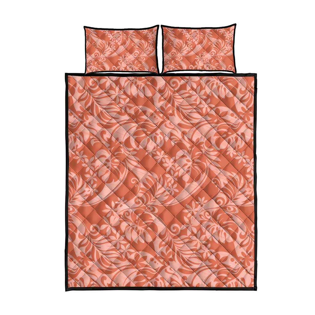 Tahiti Puatou Tiare Floral Quilt Bed Set Monstera Palm Tropical Leaves LT01 - Polynesian Pride