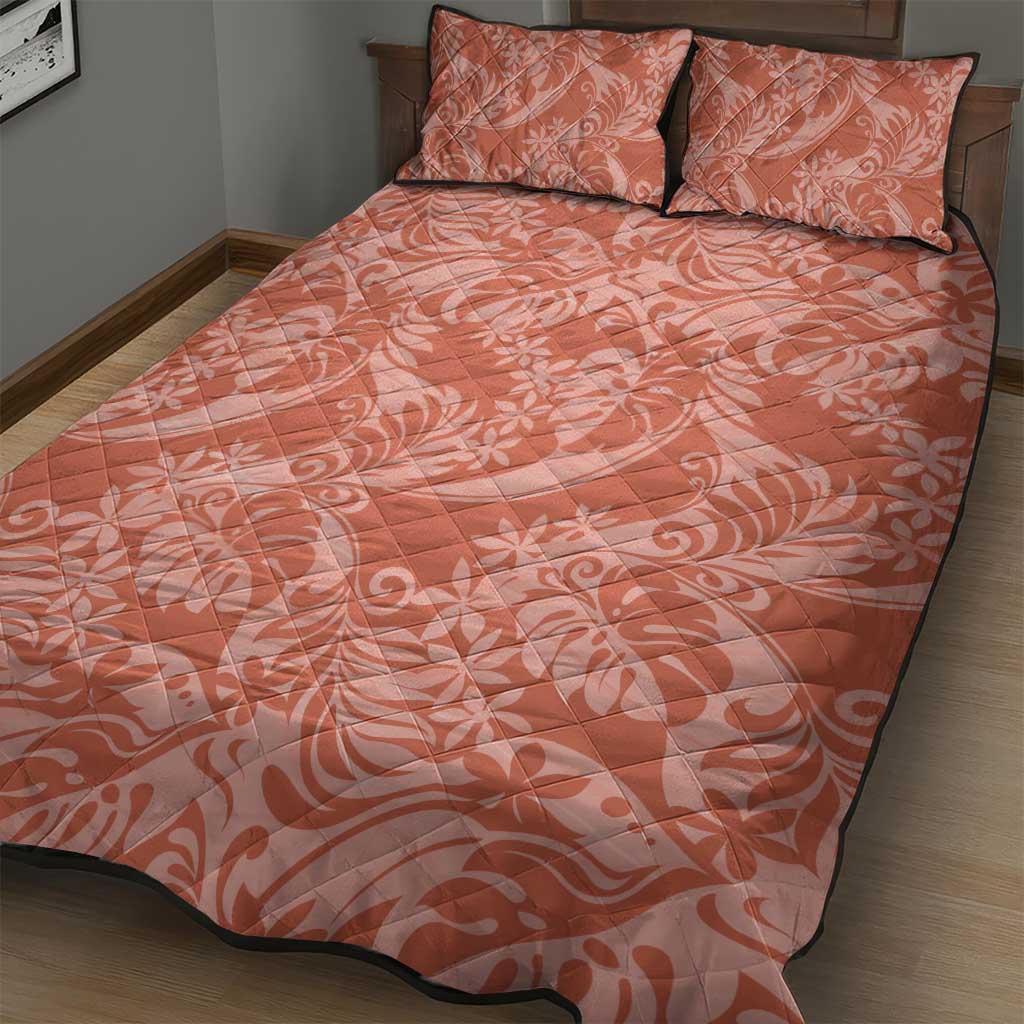 Tahiti Puatou Tiare Floral Quilt Bed Set Monstera Palm Tropical Leaves LT01 - Polynesian Pride