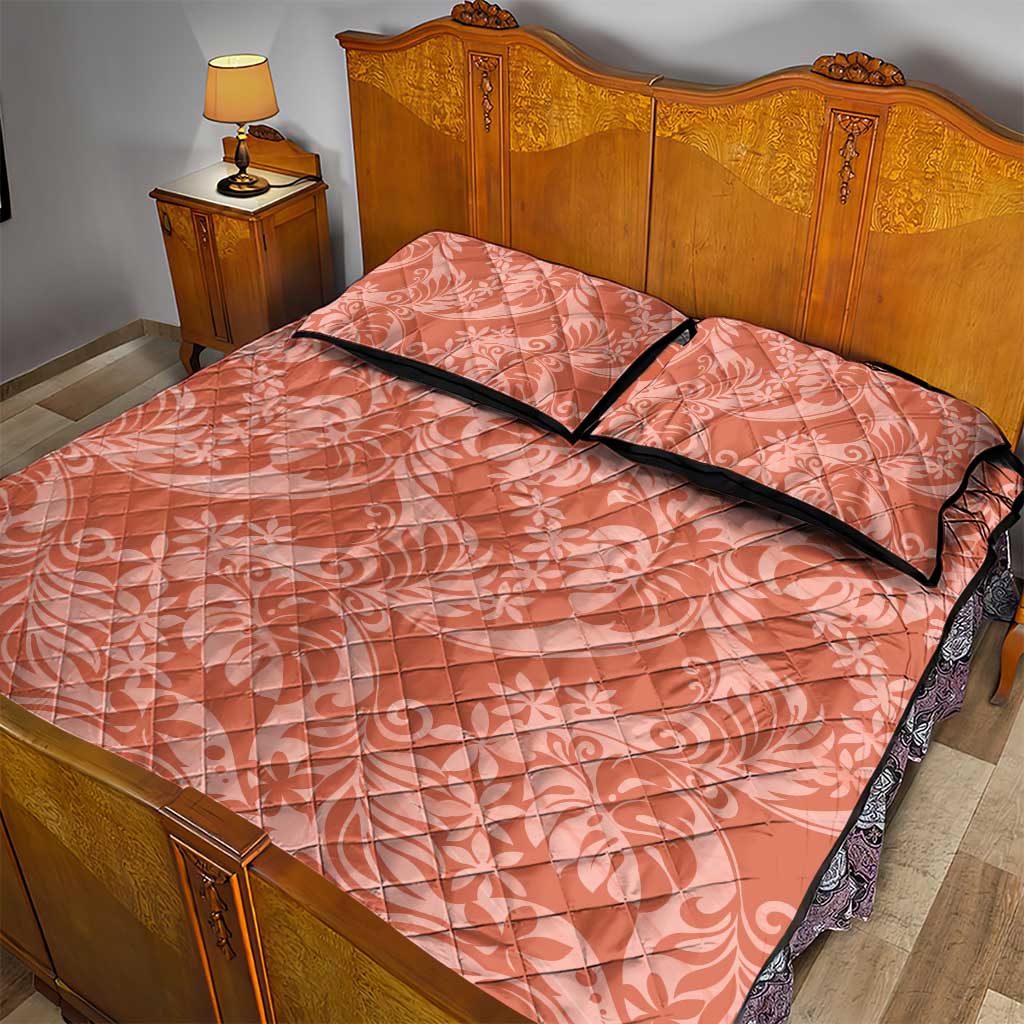 Tahiti Puatou Tiare Floral Quilt Bed Set Monstera Palm Tropical Leaves LT01 - Polynesian Pride