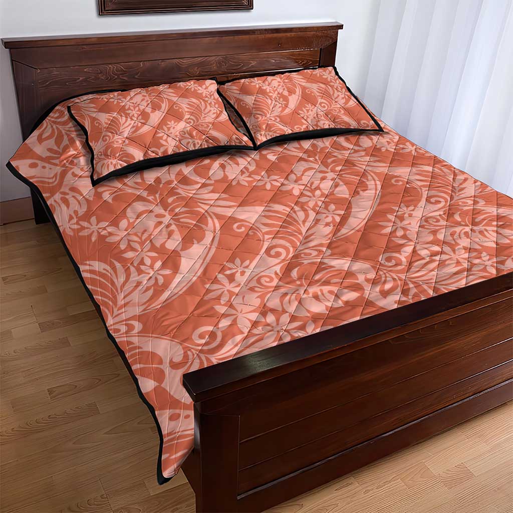 Tahiti Puatou Tiare Floral Quilt Bed Set Monstera Palm Tropical Leaves LT01 - Polynesian Pride