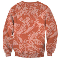 Tahiti Puatou Tiare Floral Sweatshirt Monstera Palm Tropical Leaves LT01 - Polynesian Pride