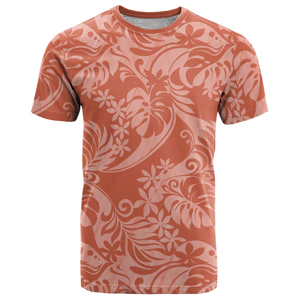 Tahiti Puatou Tiare Floral T Shirt Monstera Palm Tropical Leaves - Polynesian Pride