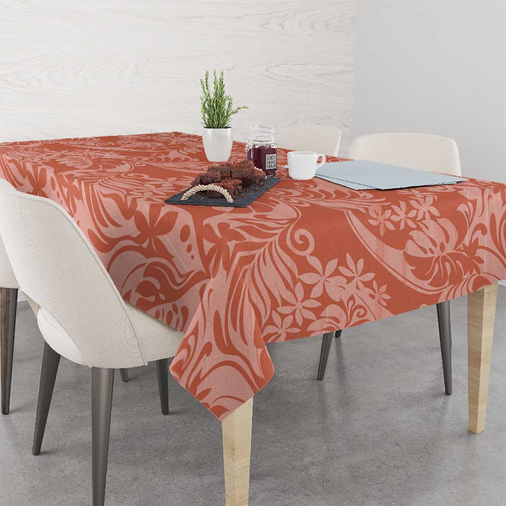 Tahiti Puatou Tiare Floral Tablecloth Monstera Palm Tropical Leaves LT01 - Polynesian Pride