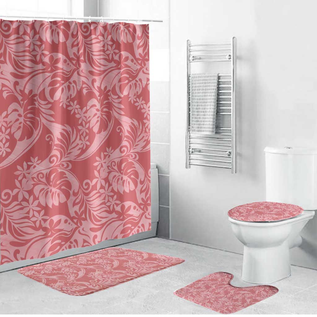 Tahiti Tarona Tiare Floral Bathroom Set Monstera Palm Tropical Leaves - Polynesian Pride