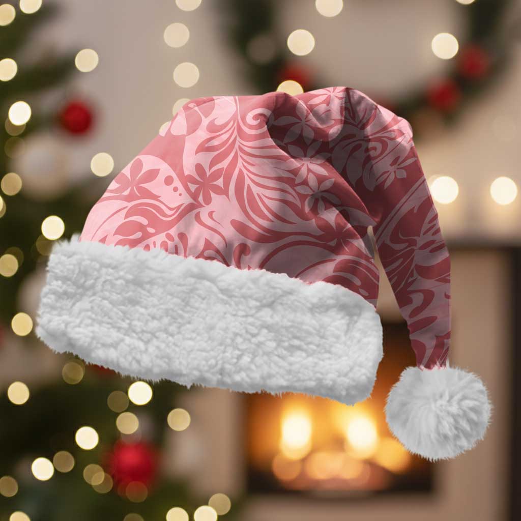 Tahiti Tarona Tiare Floral Christmas Santa Hat Monstera Palm Tropical Leaves - Polynesian Pride