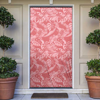 Tahiti Tarona Tiare Floral Door Cover Monstera Palm Tropical Leaves LT01 Pink - Polynesian Pride