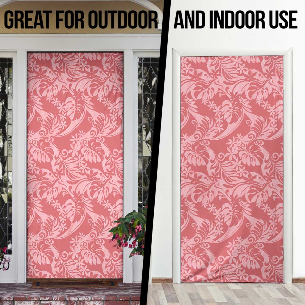 Tahiti Tarona Tiare Floral Door Cover Monstera Palm Tropical Leaves LT01 - Polynesian Pride
