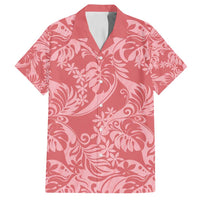 Tahiti Tarona Tiare Floral Family Matching Off Shoulder Short Dress and Hawaiian Shirt Monstera Palm Tropical Leaves - Polynesian Pride