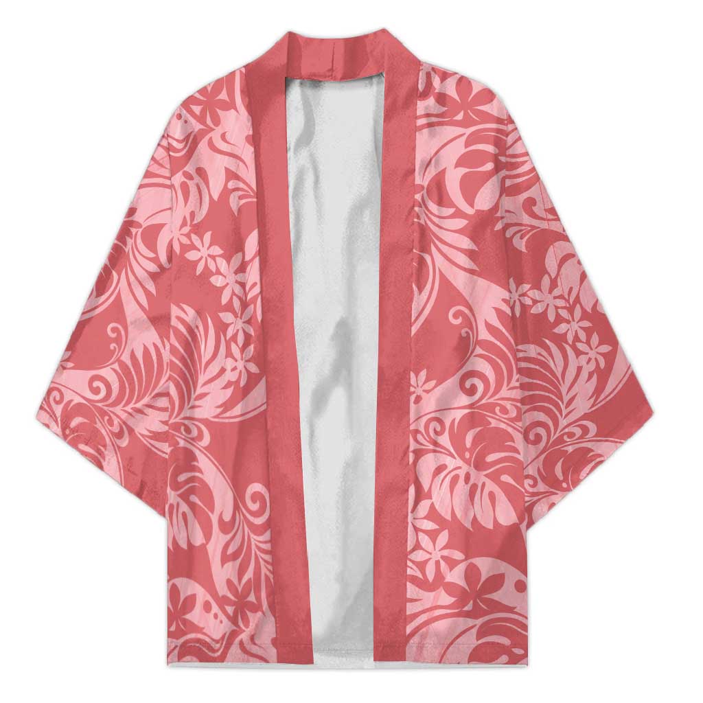 Tahiti Tarona Tiare Floral Kimono Monstera Palm Tropical Leaves - Polynesian Pride