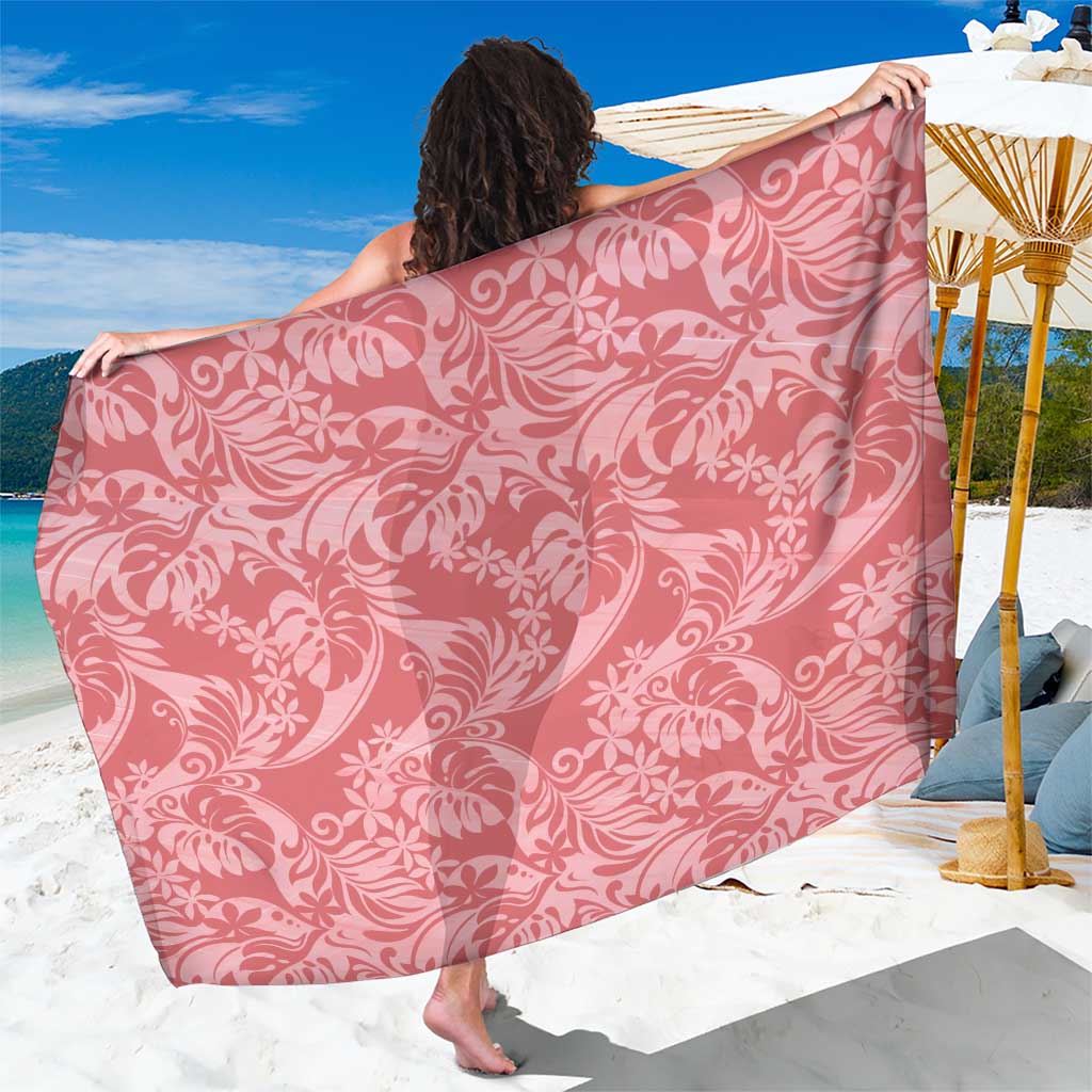 Tahiti Tarona Tiare Floral Sarong Monstera Palm Tropical Leaves - Polynesian Pride