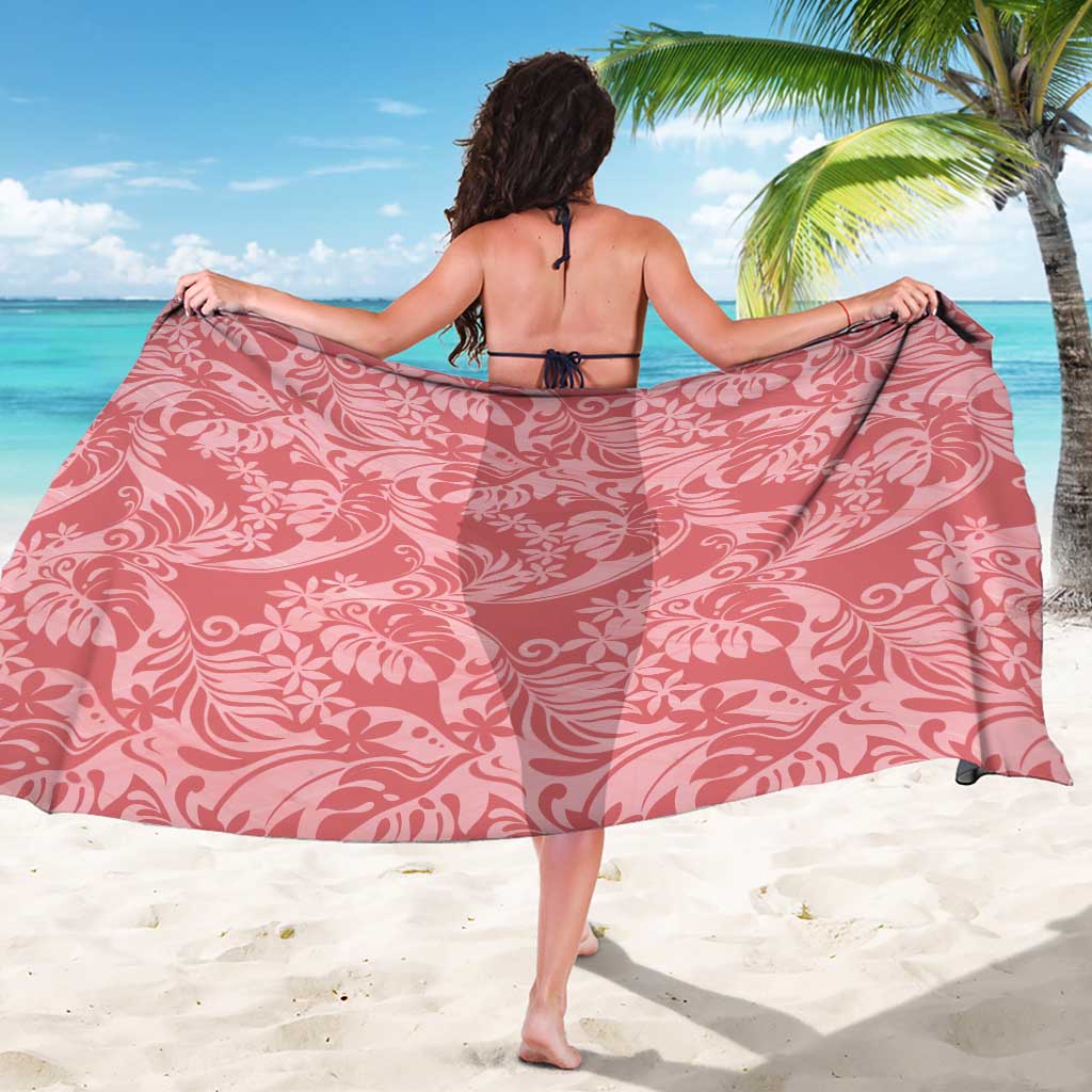 Tahiti Tarona Tiare Floral Sarong Monstera Palm Tropical Leaves - Polynesian Pride