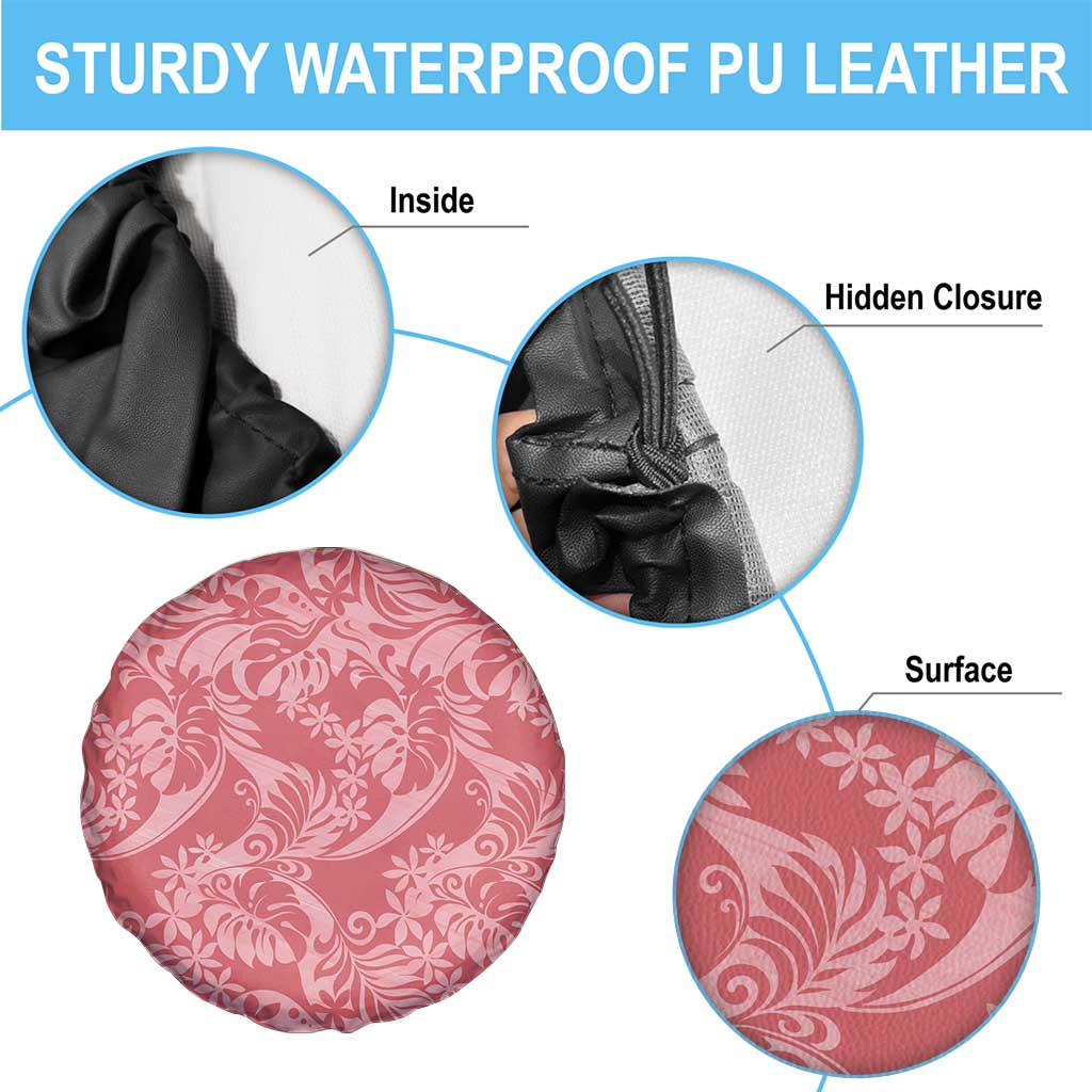 Tahiti Tarona Tiare Floral Spare Tire Cover Monstera Palm Tropical Leaves - Polynesian Pride