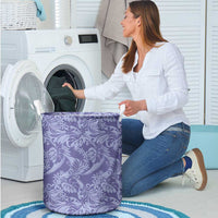 Tahiti Vareau Tiare Floral Laundry Basket Monstera Palm Tropical Leaves LT01 - Polynesian Pride