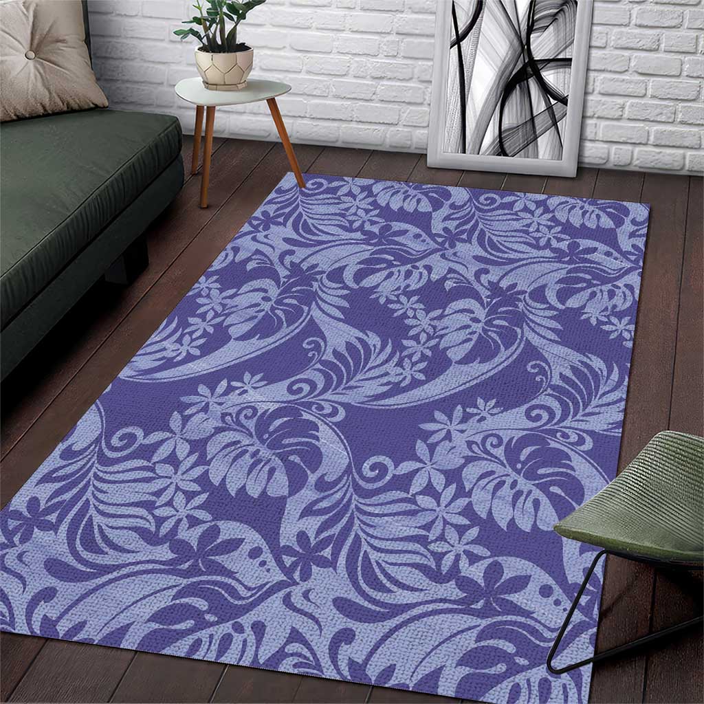 Tahiti Vareau Tiare Floral Area Rug Monstera Palm Tropical Leaves - Polynesian Pride