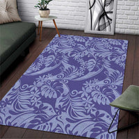 Tahiti Vareau Tiare Floral Area Rug Monstera Palm Tropical Leaves - Polynesian Pride