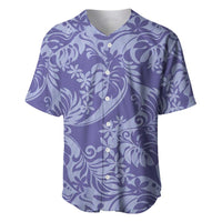 Tahiti Vareau Tiare Floral Baseball Jersey Monstera Palm Tropical Leaves LT01 Purple - Polynesian Pride